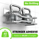 Shower Caddy Bathroom Organizer Shelf: Self Adhesive Shower Rack with Soap Shampoo Holder - Rustproof Stainless Bath Caddy for Inside shower Silver