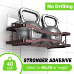 Shower Caddy Bathroom Organizer Shelf: Self Adhesive Shower Rack with Soap Shampoo Holder - Rustproof Stainless Bath Caddy for Inside shower (Bronze)