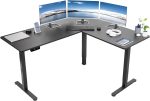 Aitatty L-Shaped Corner Stand Desk-Black