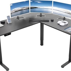 Aitatty L-Shaped Corner Stand Desk-Black