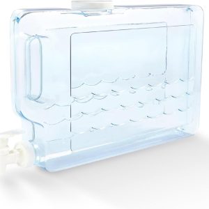 Aitatty Slimline Fridge Drink Dispenser, 1.25 Gallons - Plastic Beverage Container with Spigot and Convenient Handle