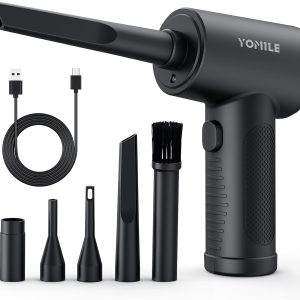 Aitatty Rechargeable Electric Air Duster - 120000RPM, 3 Speeds, Cordless Dust Blower with 7600mAh Battery - Ideal for Office Computers and Keyboards