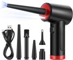 Aitatty Cordless Electric Air Duster - 51000RPM, 3-Speed, Fast USB Charging with LED Light for Cleaning Keyboards, Computers, and Electronics