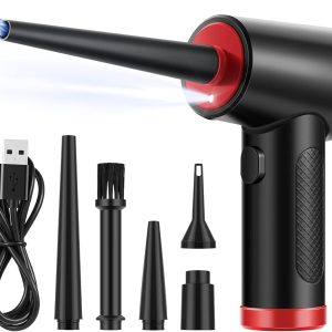 Aitatty Cordless Electric Air Duster - 51000RPM, 3-Speed, Fast USB Charging with LED Light for Cleaning Keyboards, Computers, and Electronics