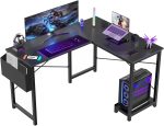 Aitatty Gaming Table Corner Desk 50 Inch PC Writing Desk Study Desks L Shaped Reversible Black