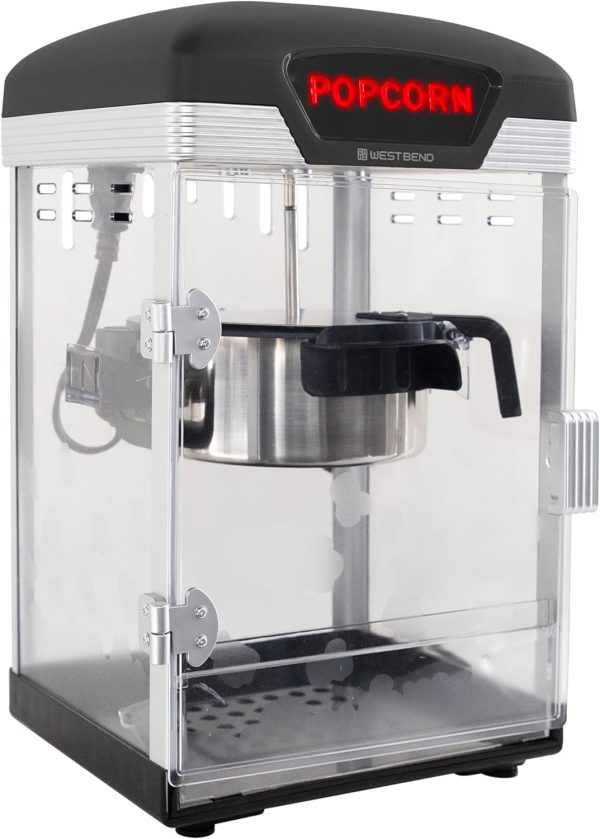 Aitatty Stir Crazy Movie Theater Popcorn Popper, 4 Qt. Gourmet Popcorn Maker Machine with Nonstick Popcorn Kettle and Scoop, Black