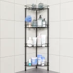 Aitatty Corner Shower Caddy: 4 Tier Corner Shelf Organizer, Floor Standing Shower Caddy for Bathroom, Rest Room, Black